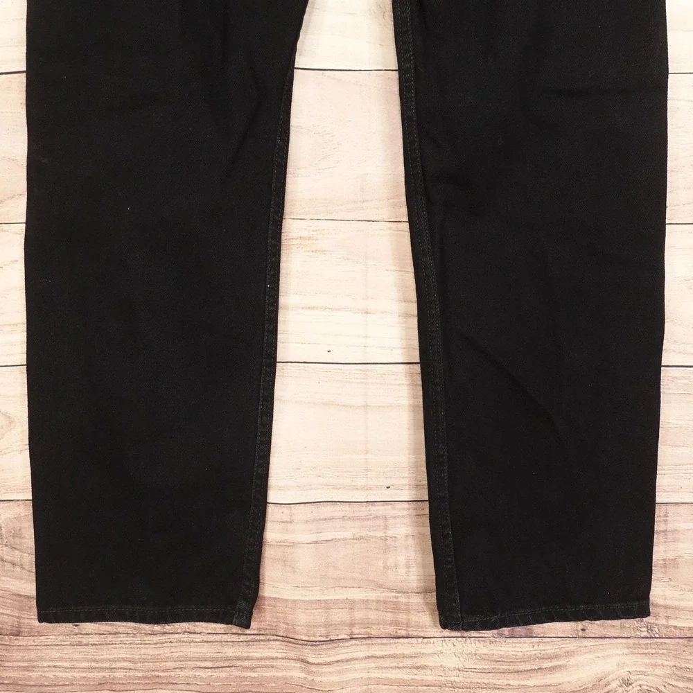 Levis 505 Jeans Mens 36x32 Black Dark Wash Regular Fit Straight Denim Pants